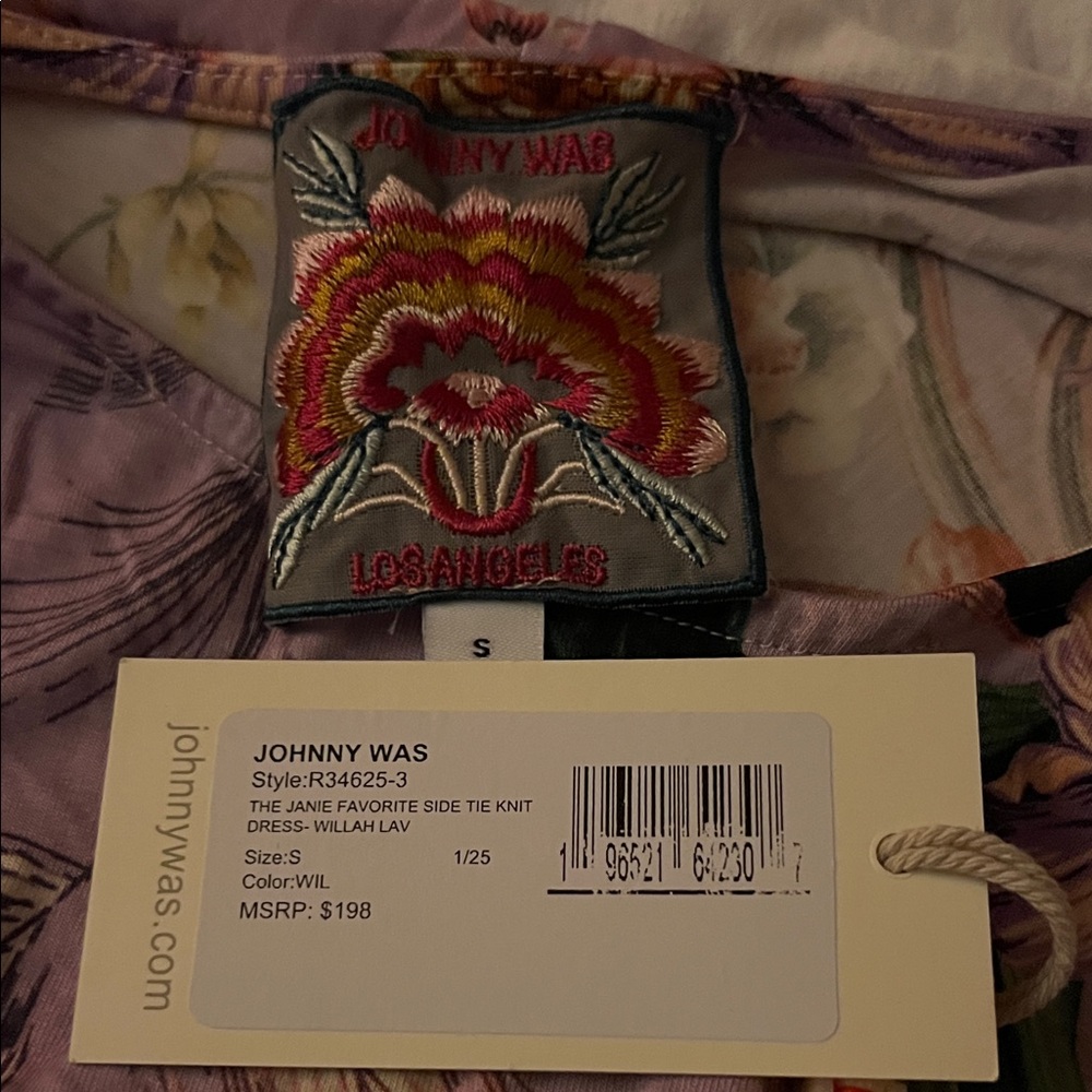 Johnny Was Purple Floral Midi Dress - Picture 3 of 3